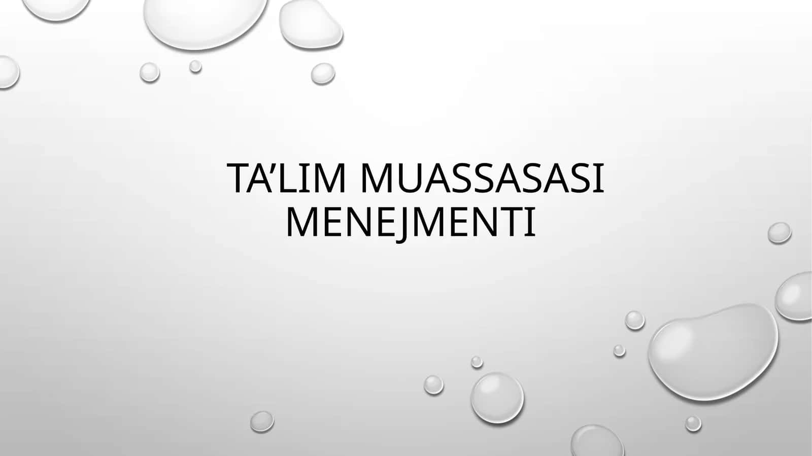 Ta’lim muassasasi menejmenti