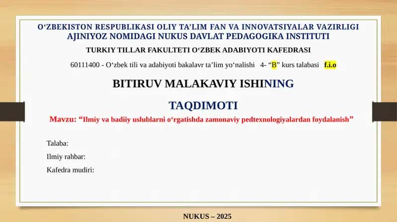 Ilmiy va badiiy uslublarning nazariy asoslari
