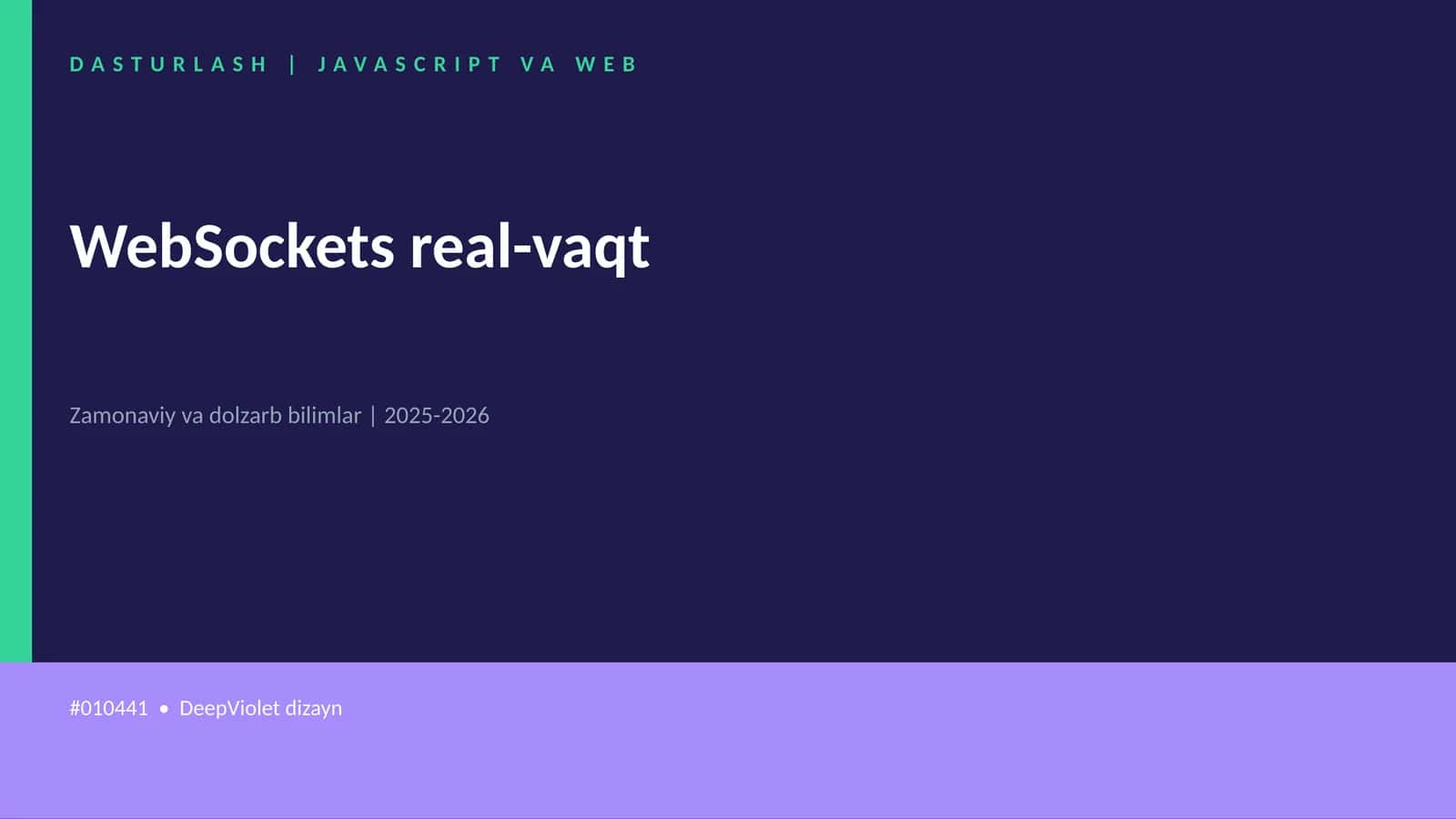 DASTURLASH | JAVASCRIPT VA WEB