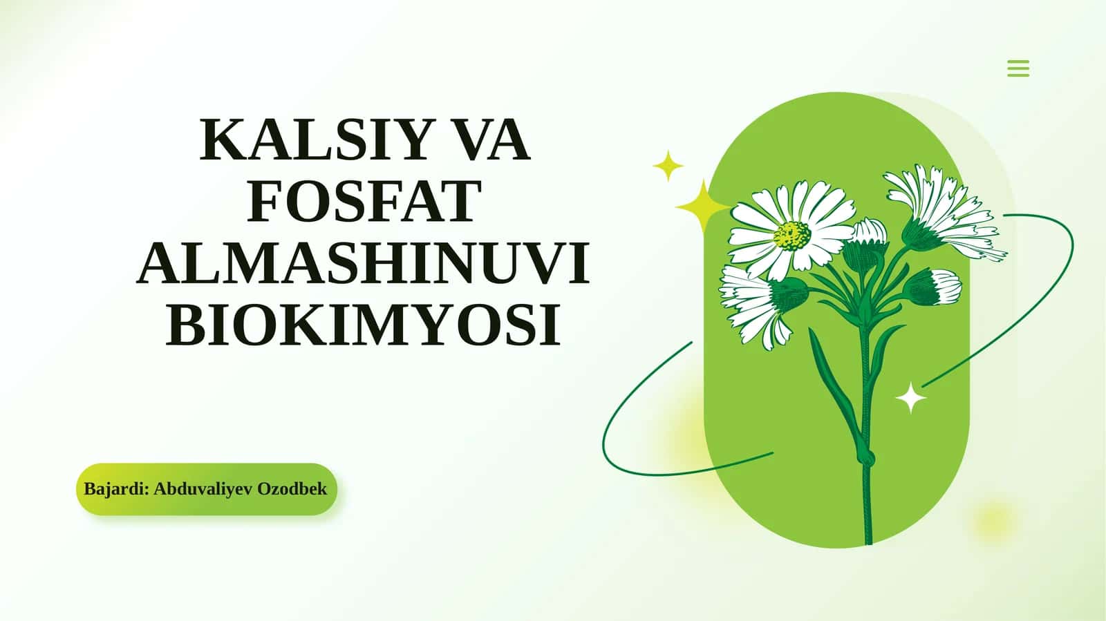 KALSIY VA FOSFAT ALMASHINUVI BIOKIMYOSI