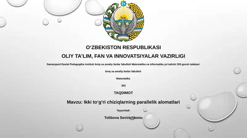 Ikki toʻgʻri chiziqlarning parallelik alomatlari