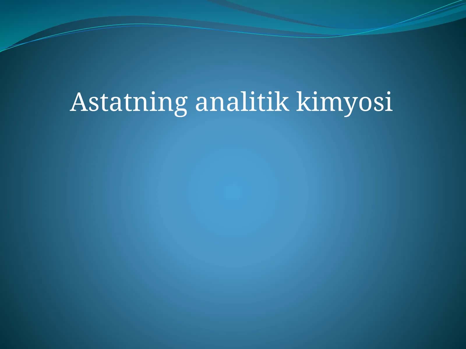 Astatning analitik kimyosi