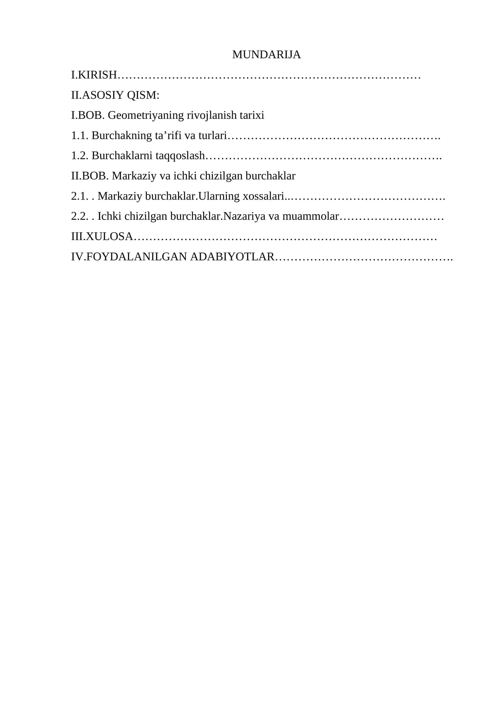Geometriyaning rivojlanish tarixi