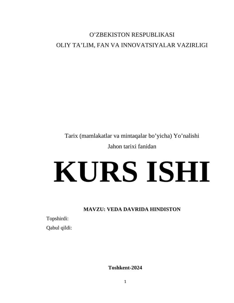 Veda Davrida Hindistonda Ijtimoiy-Iqtisodiy va Siyosiy Hayot