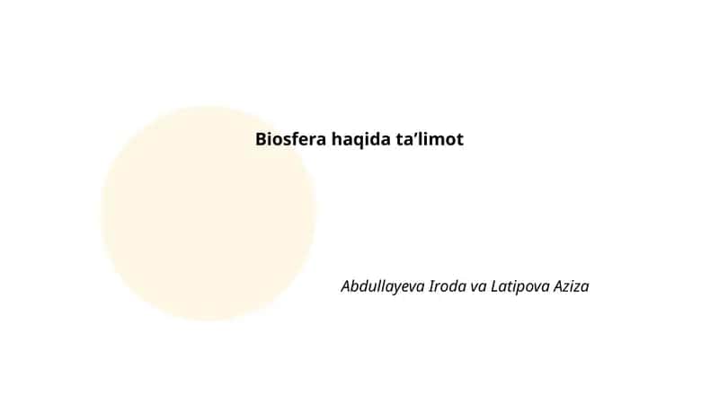 Biosfera haqida taʼlimot