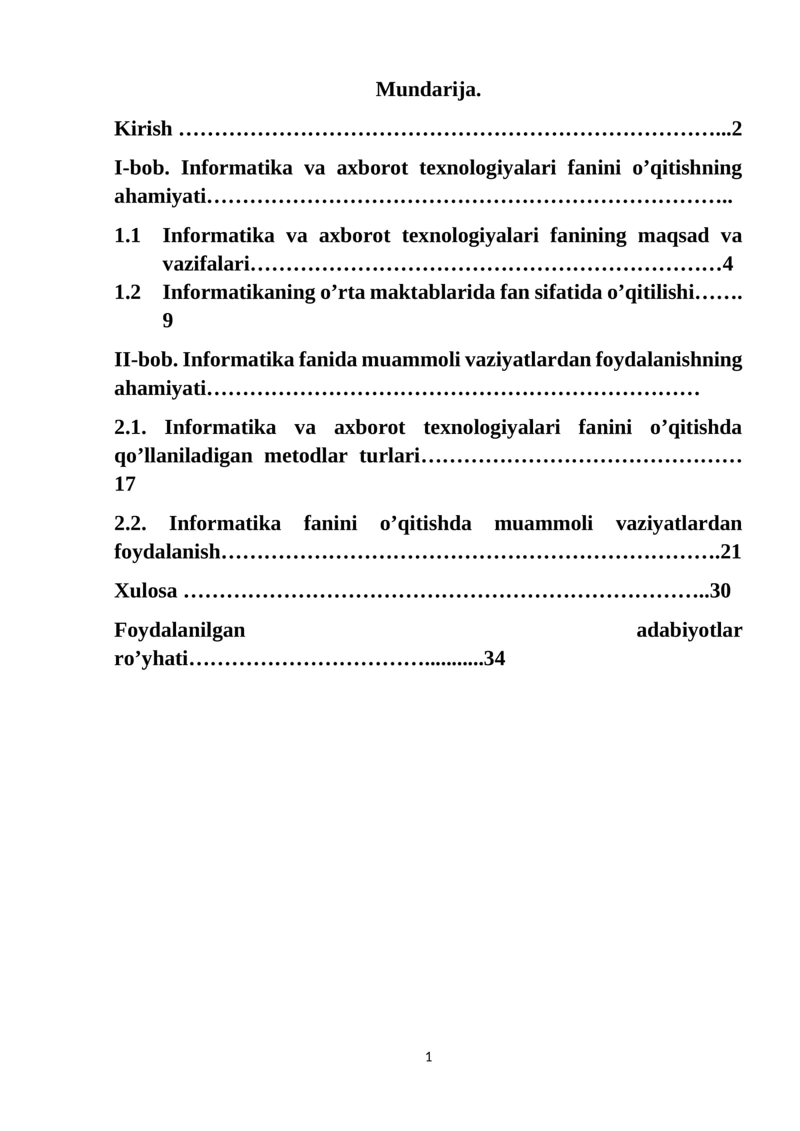 Informatika va axborot texnologiyalari fanini o’qitishning ahamiyati