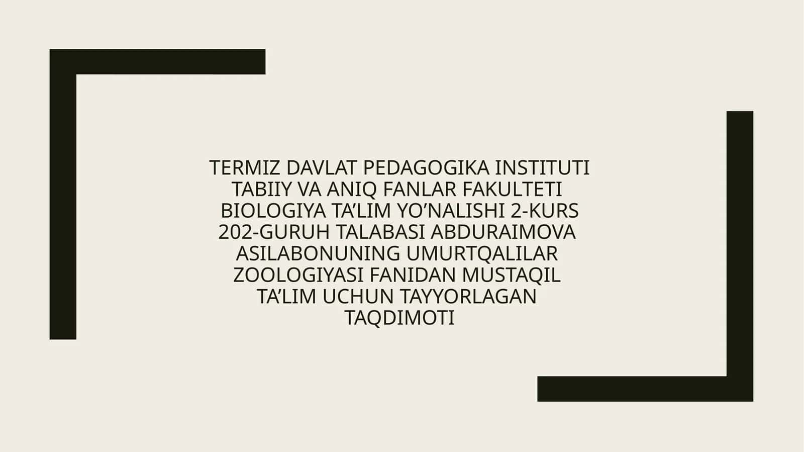 Baliqlarning Tuzilishi, Xilma-xilligi va Ekologiyasi