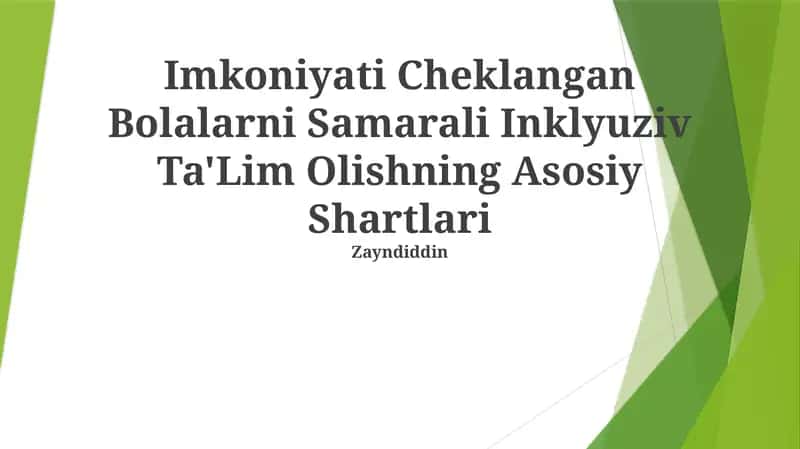 Samarali Inklyuziv Ta'lim