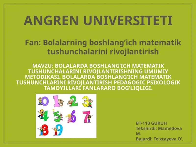 Boshlang`ich matematika kursi