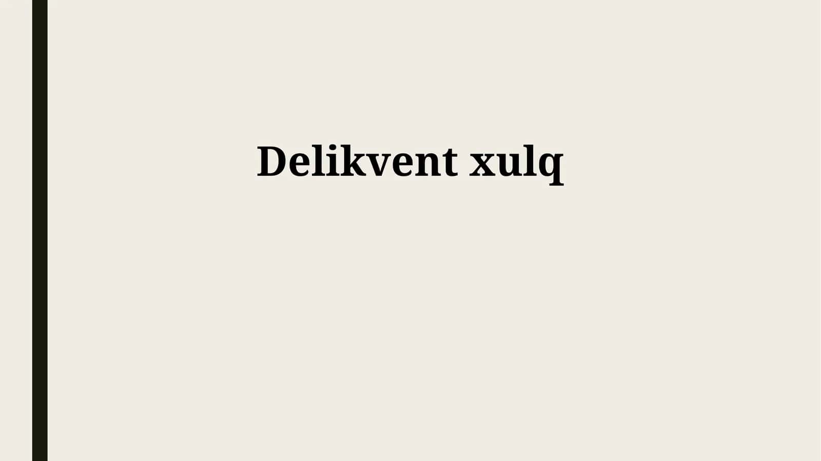 Delikvent xulq