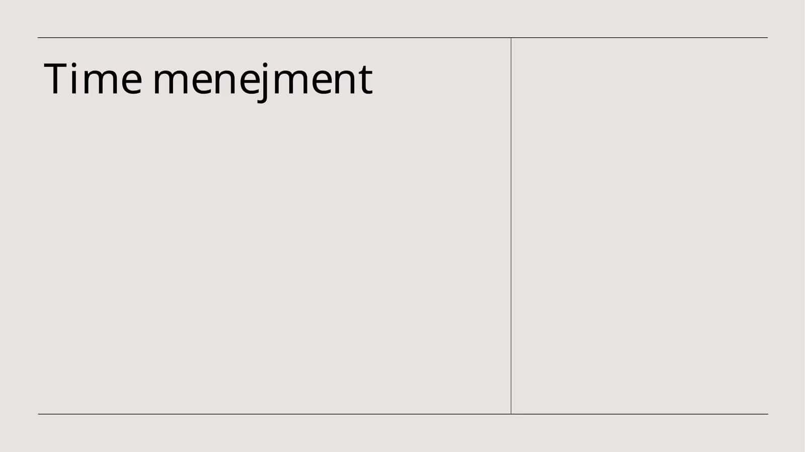 Time menejment