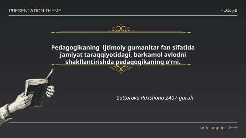 Pedagogikaning Ijtimoiy-Gumanitar Fan Sifatida