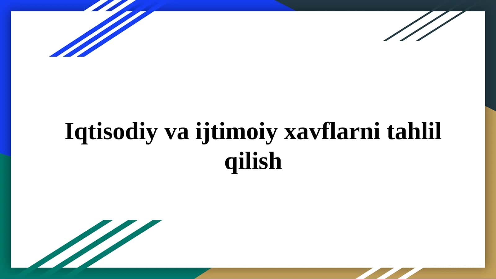 Xavflarni tahlil qilish
