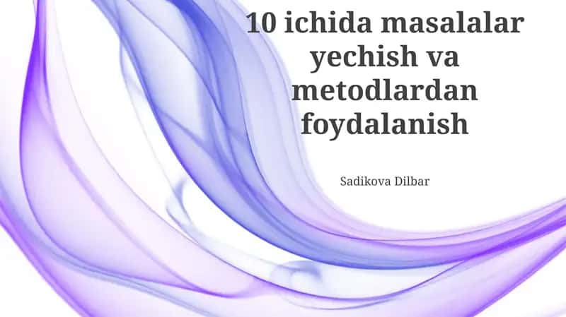 Muammolarni Yechish Usullari