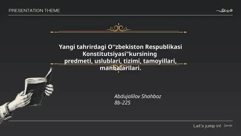 Yangi tahrirdagi O'ʻzbekiston Respublikasi Konstitutsiyasi kursi