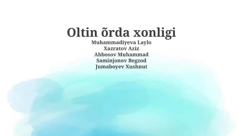 Oltin O'rda: Tarix va Shakllanish