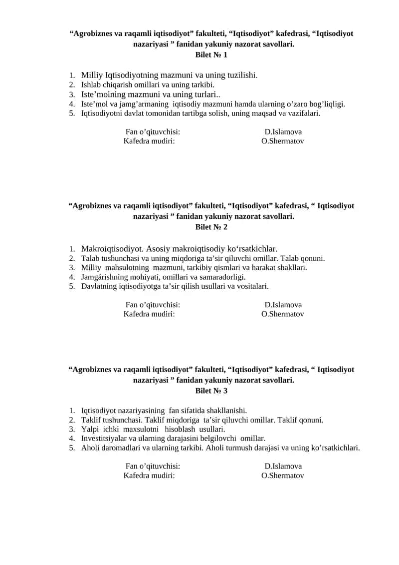 Iqtisodiyot nazariyasi