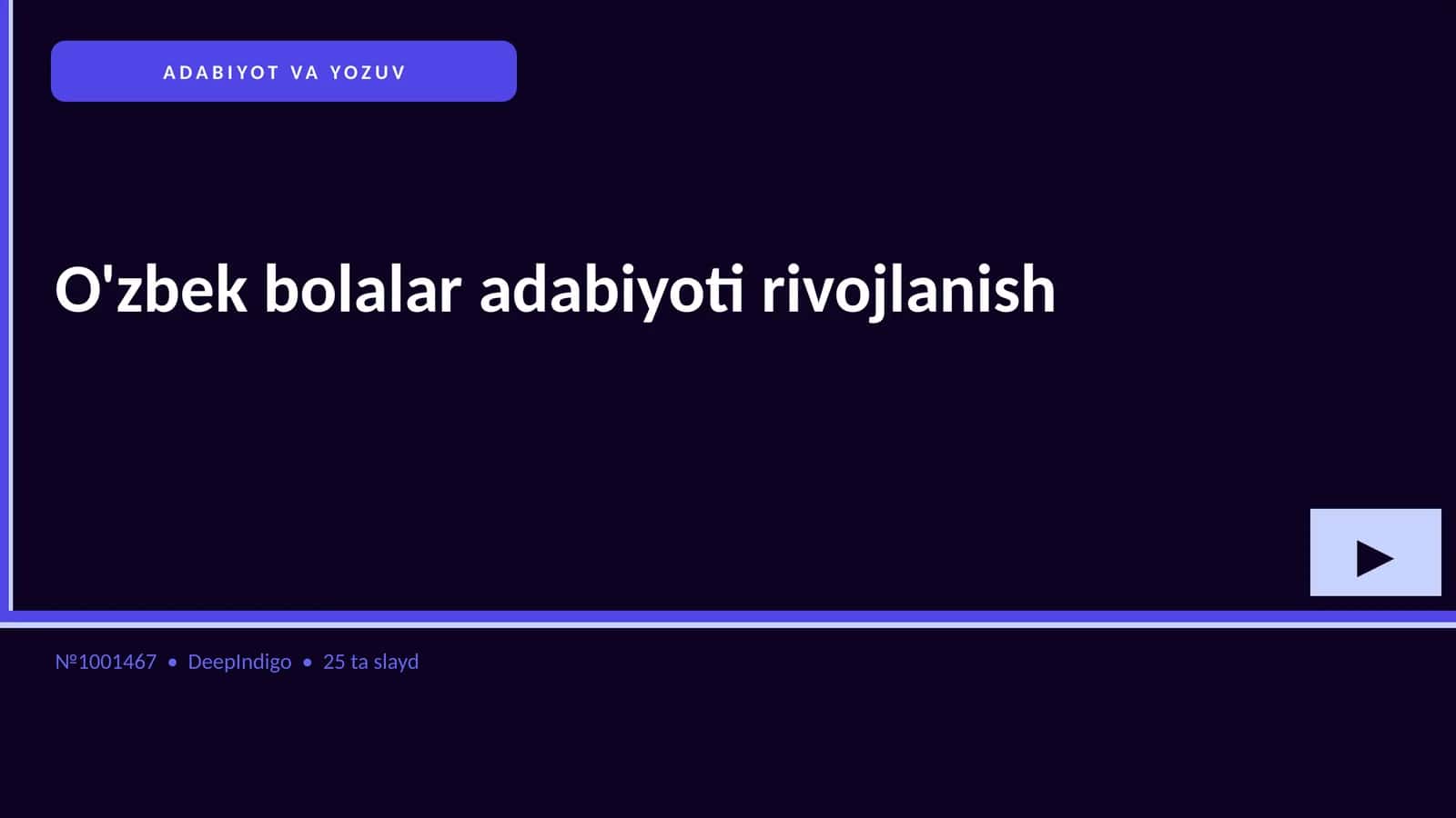 O'zbek bolalar adabiyoti rivojlanish