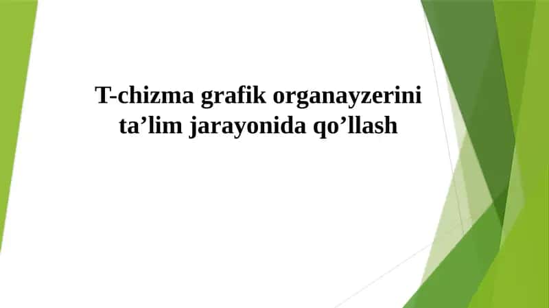T-chizmagrafikorganayzerinita’limjarayonidaqo’llash