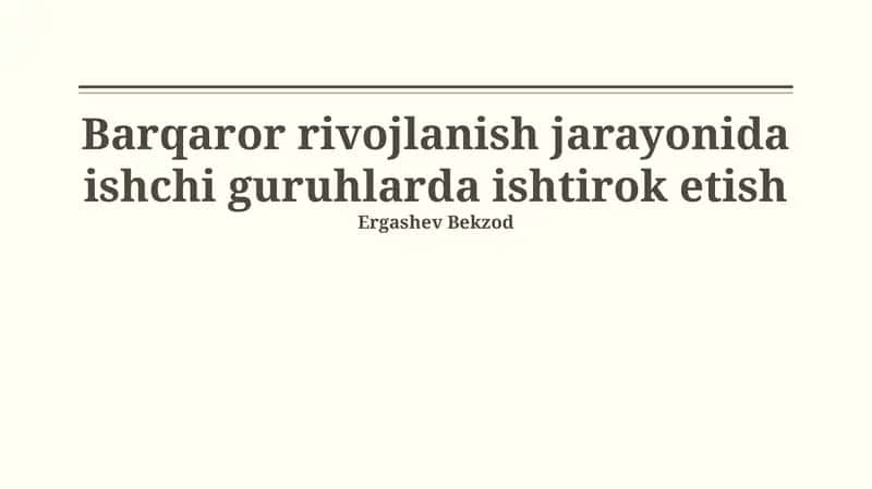 Ishchi Guruhlarda Samarali Qatnashish Uchun Strategiyalar