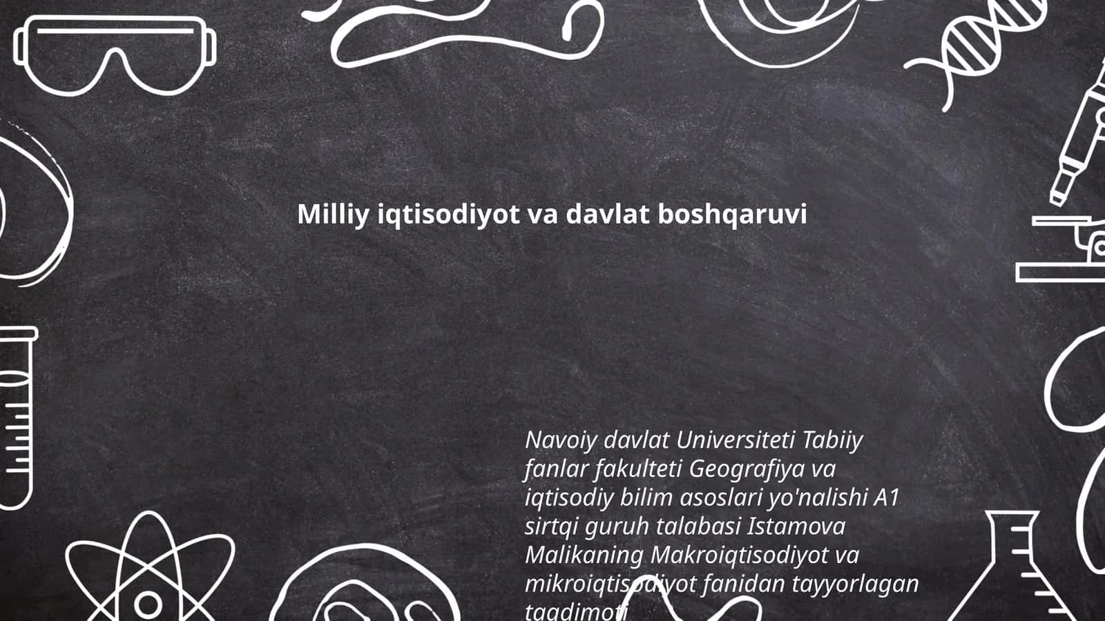 Milliy iqtisodiyot va davlat boshqaruvi