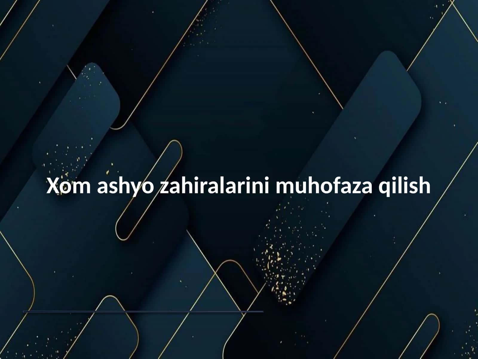 Xom ashyo zahiralarini muhofaza qilish