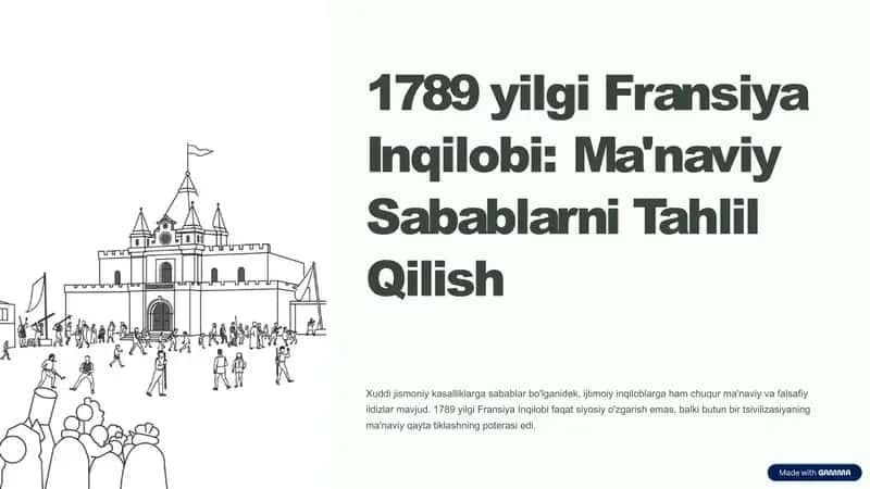 1789 yilgi Fransiya Inqilobi: Ma'naviy Sabablarni Tahlil Qilish