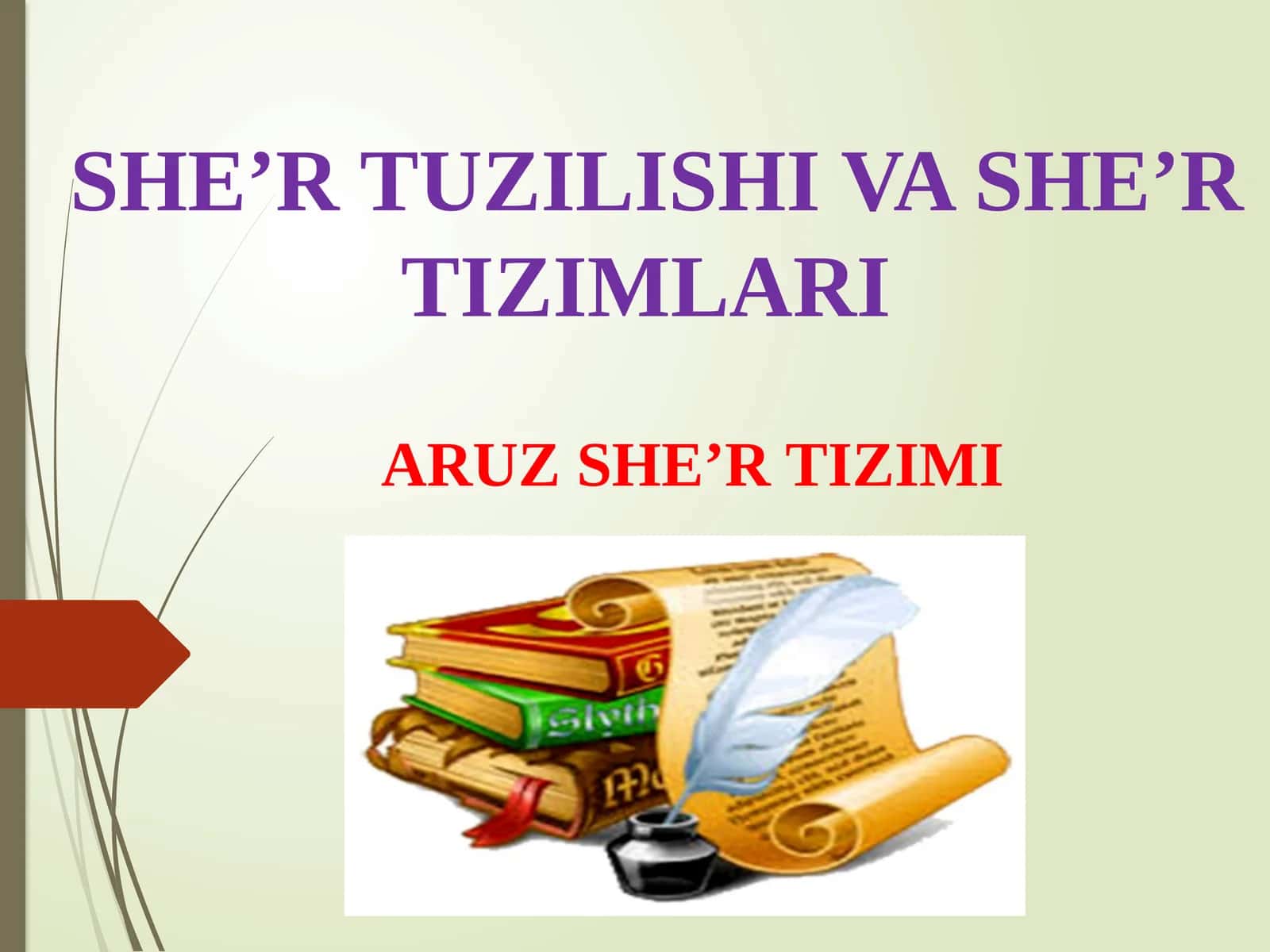 SHE’R TUZILISHI VA SHE’R TIZIMLARI
