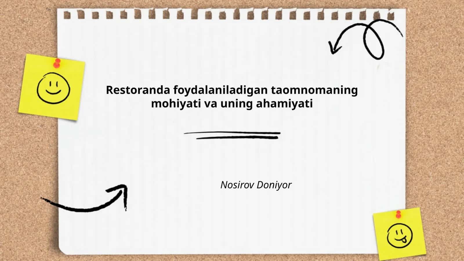 Taomnoma nima va uning asosiy tarkibiy qismlari