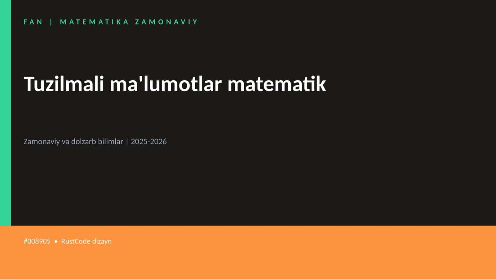 FAN | MATEMATIKA ZAMONAVIY