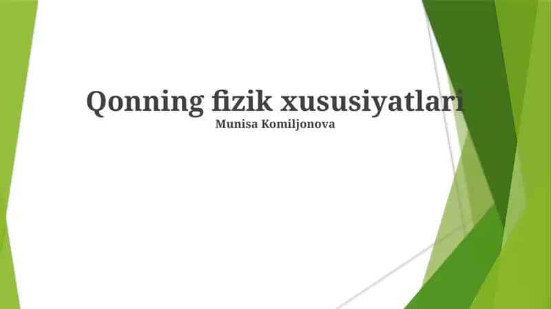Qonning fizik xususiyatlari