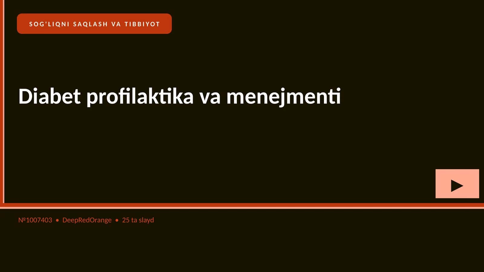 Diabet profilaktika va menejmenti