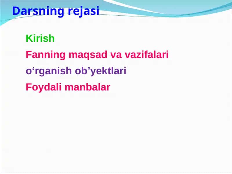 Organik materiallar kimyosi fanining maqsadi