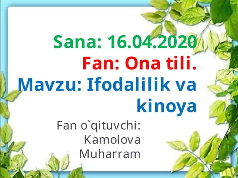 Ifodalilik va kinoya