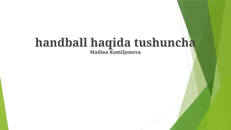 Handball haqida tushuncha