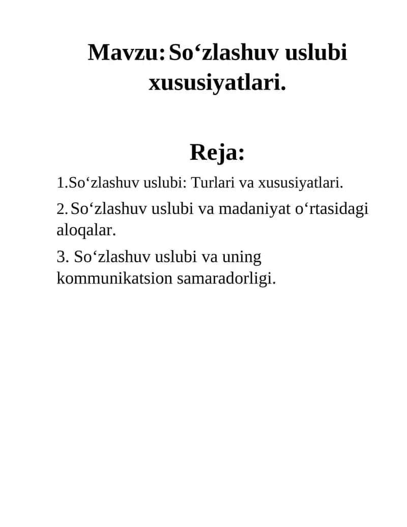 Soʻzlashuv uslubi