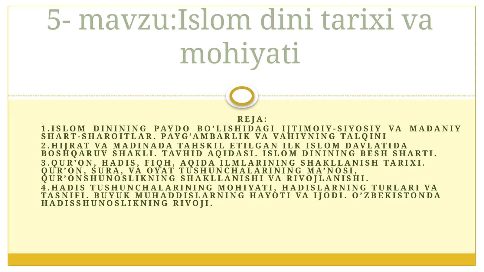 Islom dinining paydo bo’lishidagi ijtimoiy-siyosiy va madaniy shart-sharoitlar
