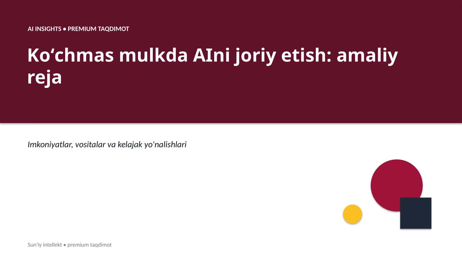 SUN'IY INTELLEKT • PREMIUM TAQDIMOT
