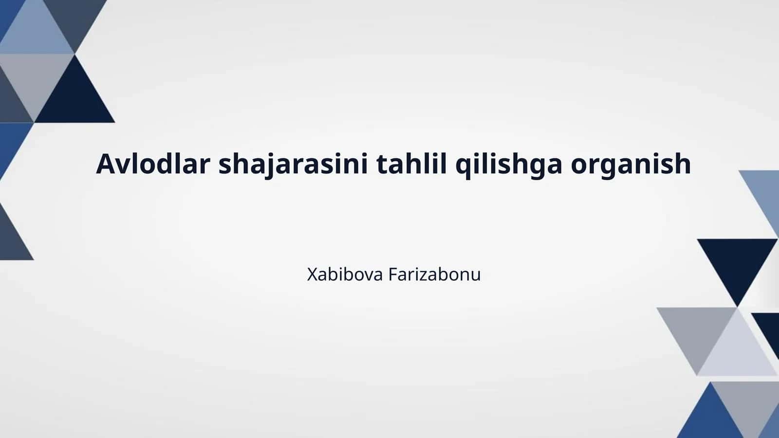Avlodlar shajarasini tahlil qilishga organish