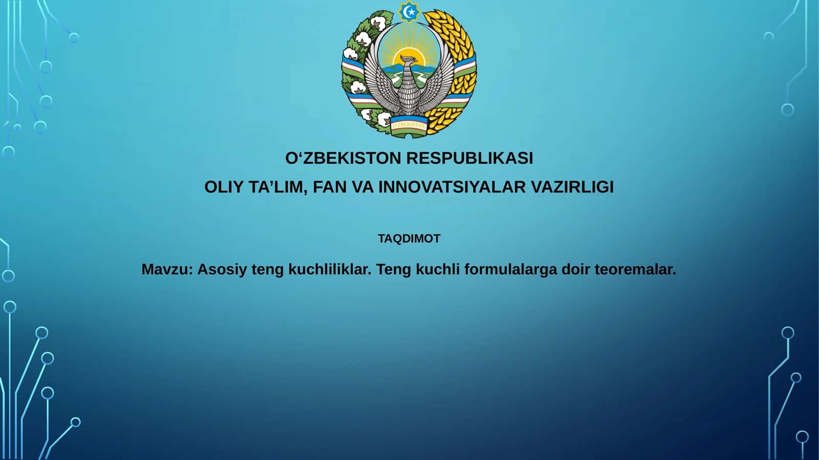 Asosiytengkuchliliklar. Tengkuchliformulalargadoirteoremalar