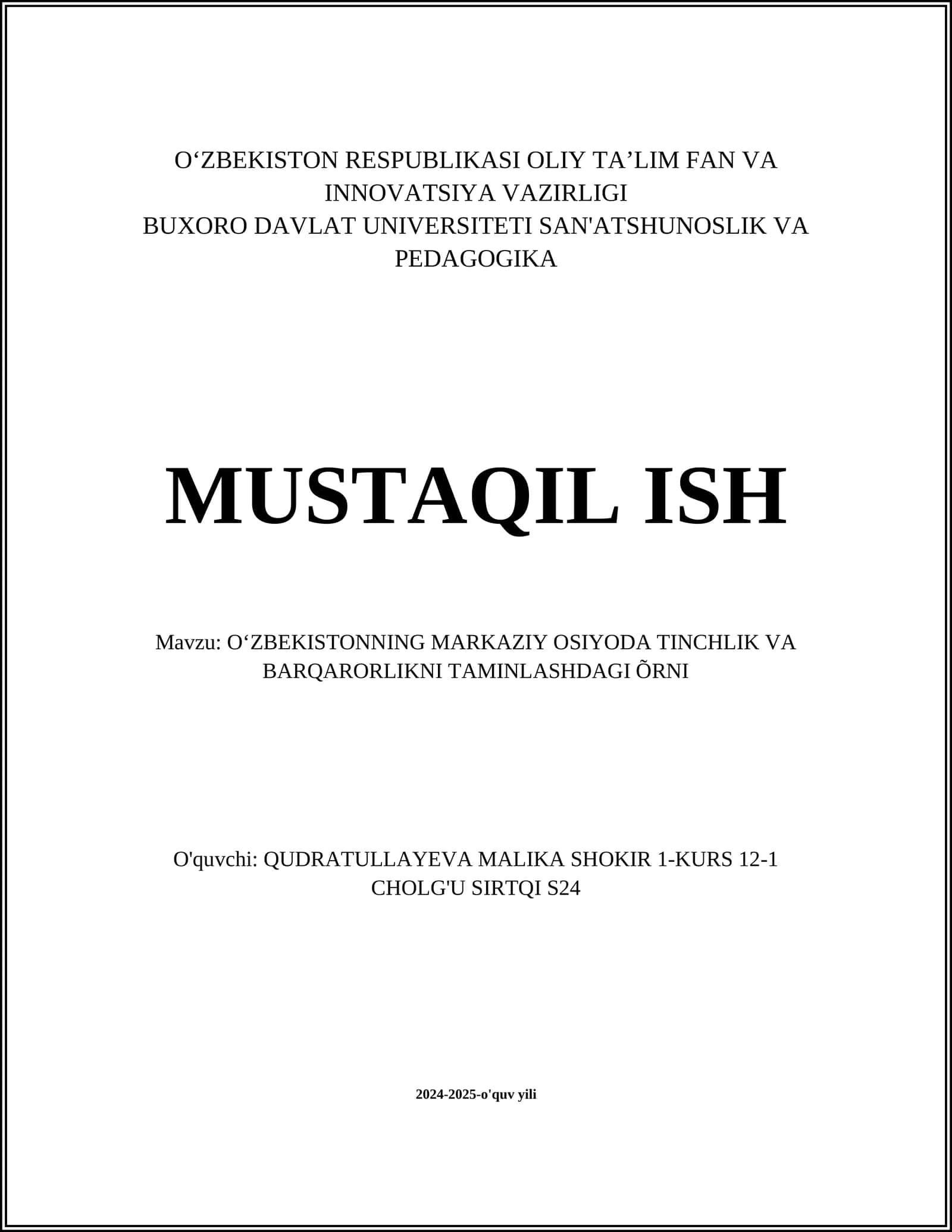 Oʻzbekistonning mintaqaviy diplomatik sa'y-harakatlari