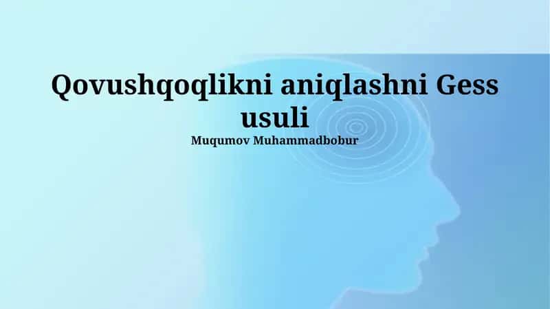 Гесс усули билан ёпишқоқликни аниқлаш