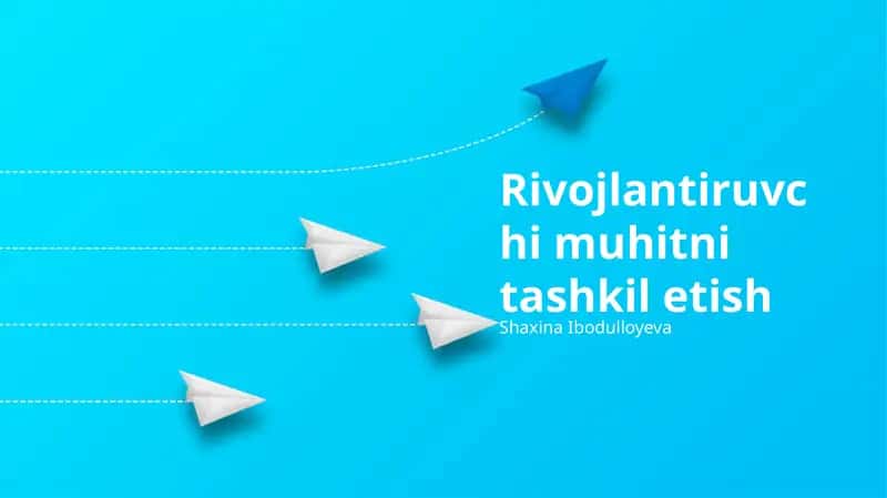 Rivojlantiruvchi muhitni tashkil etish