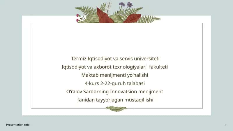 Inovatsion yechimlarning raqobatbardoshlik darajasini baholash