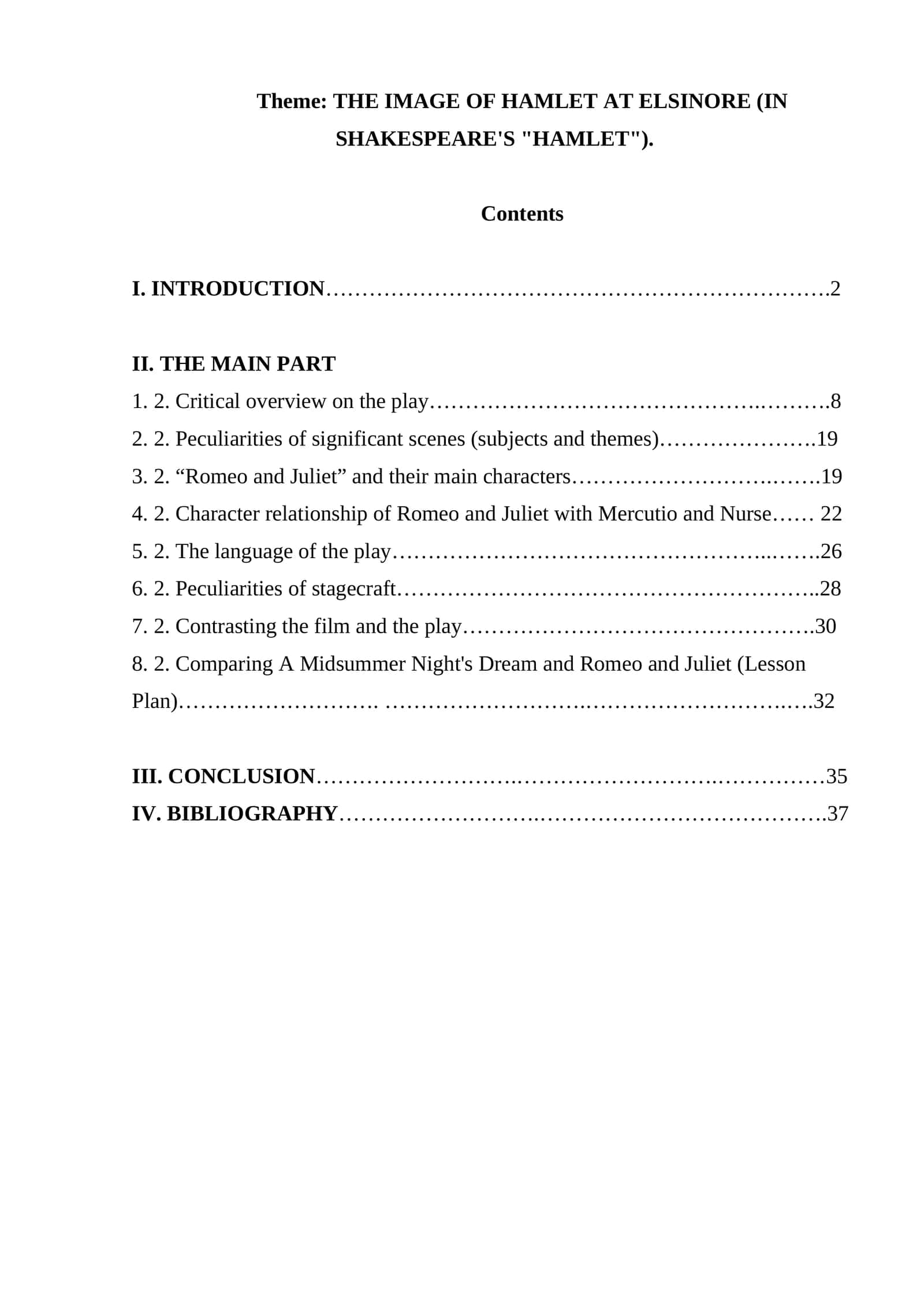 The image of Hamlet at Elsinore (in Shakespeare's Hamlet)