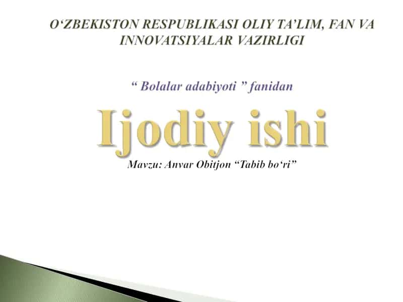 Anvar Obitjon “Tabib boʻri”