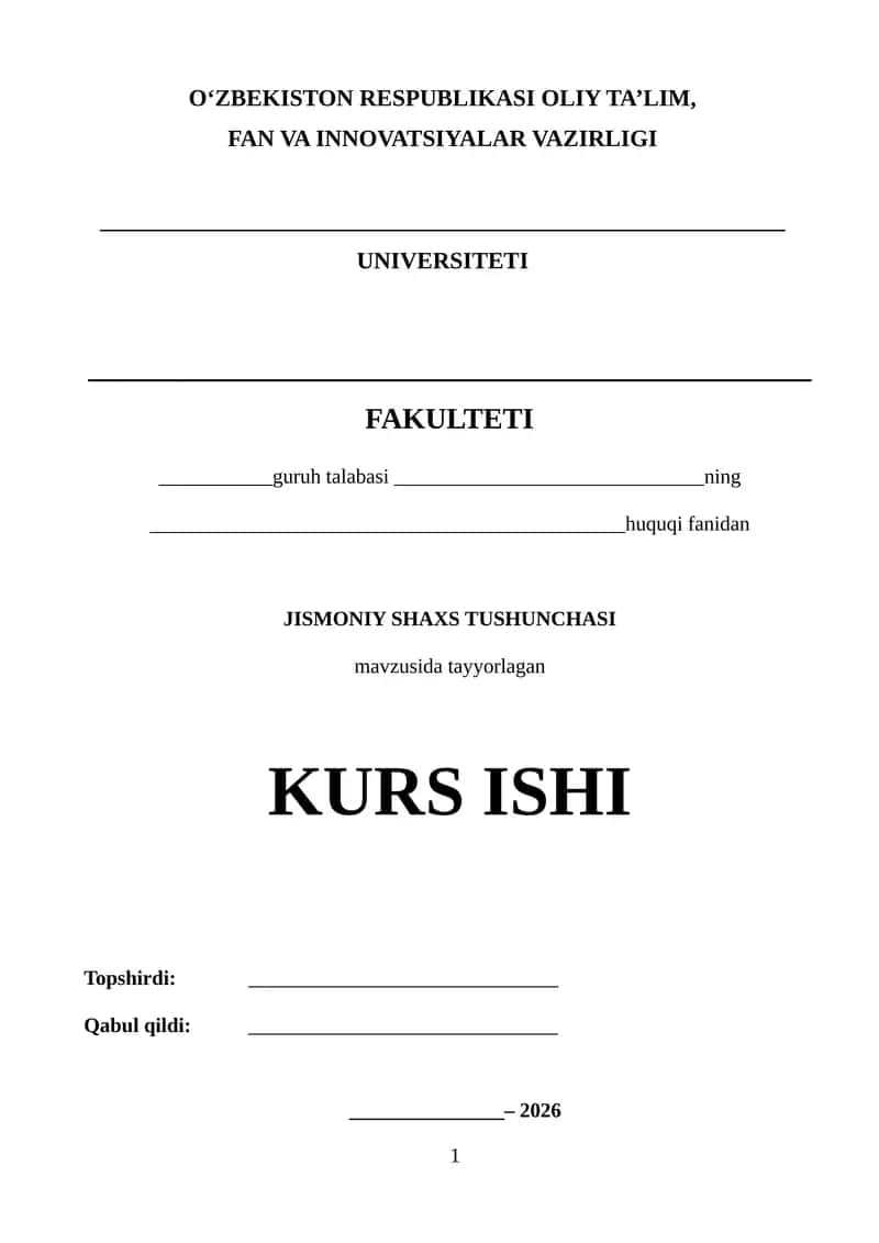 JISMONIY SHAXS TUSHUNCHASI
