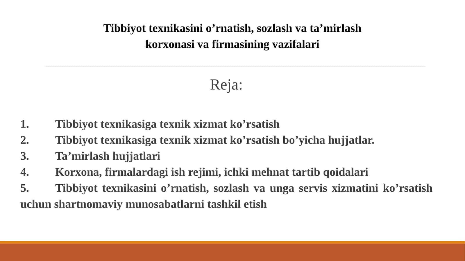 Tibbiyot texnikasiga texnik xizmat ko'rsatish