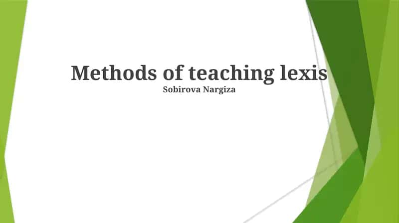Methods of teaching lexis