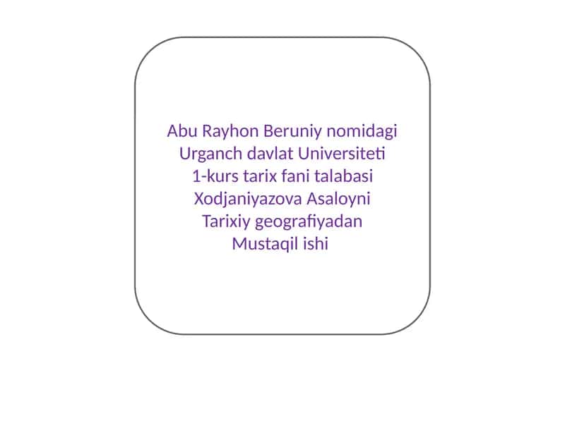 AbuRayhon Beruniynomidagi Urganch davlat Universiteti 1-kurs talabasi